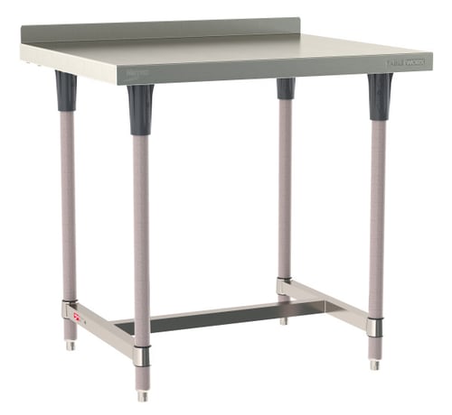 Metro TableWorx Stainless-Steel Laboratory Work Tables with H-Frame & Backsplash | 30"W x36"L