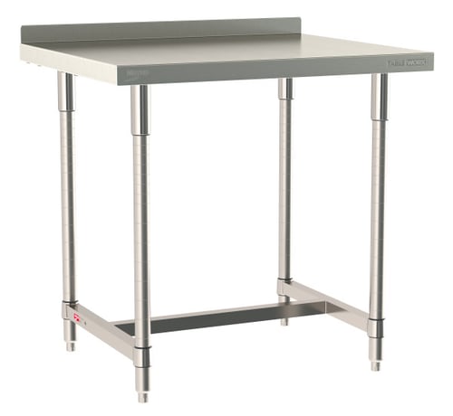 Metro TableWorx Stainless-Steel Laboratory Work Tables with H-Frame & Backsplash | 30"W x36"L