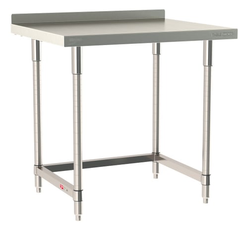 Metro TableWorx Stainless-Steel Laboratory Work Tables with 3-Sided Frame & Backsplash | 30"W x36"L