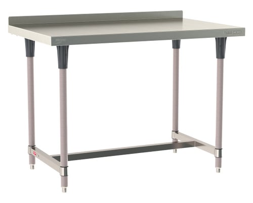 Metro TableWorx Stainless-Steel Laboratory Work Tables with H-Frame & Backsplash | 30"W x 48"L