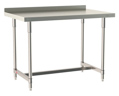 Metro TableWorx Stainless-Steel Laboratory Work Tables with H-Frame & Backsplash | 30"W x 48"L