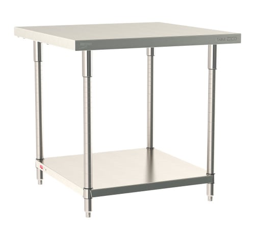 Metro TableWorx Stainless-Steel Laboratory Work Tables with Bottom Shelf | 36"W x 36"L