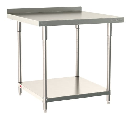 Metro TableWorx Stainless-Steel Laboratory Work Tables with Bottom Shelf & Backsplash | 36"W x 36"L