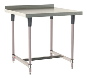 Metro TableWorx Stainless-Steel Laboratory Work Tables with H-Frame & Backsplash | 36"W x 36"L