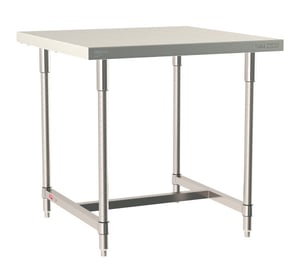 Metro TableWorx Stainless-Steel Laboratory Work Tables with H-Frame | 36"W x 36"L