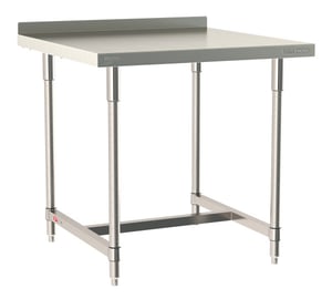 Metro TableWorx Stainless-Steel Laboratory Work Tables with H-Frame & Backsplash | 36"W x 36"L