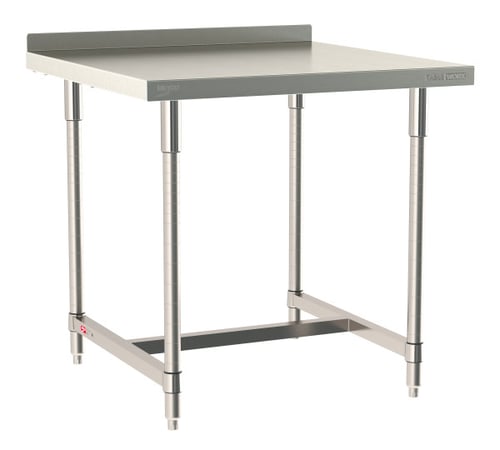 Metro TableWorx Stainless-Steel Laboratory Work Tables with H-Frame & Backsplash | 36"W x 36"L