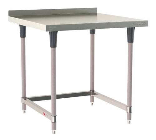 Metro TableWorx Stainless-Steel Laboratory Work Tables with 3-Sided Frame & Backsplash | 36"W x 36"L