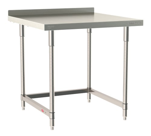 Metro TableWorx Stainless-Steel Laboratory Work Tables with 3-Sided Frame & Backsplash | 36"W x 36"L