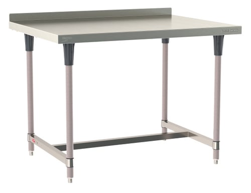 Metro TableWorx Stainless-Steel Laboratory Work Tables with H-frame & Backsplash | 36"W x48"L