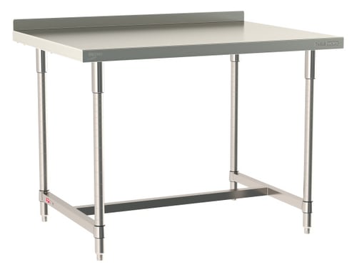 Metro TableWorx Stainless-Steel Laboratory Work Tables with H-frame & Backsplash | 36"W x48"L