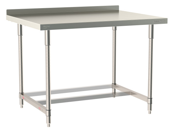 Metro TableWorx Stainless-Steel Laboratory Work Tables 3-sided frame & Backsplash | 36"W x48"L
