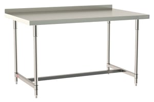 Metro TableWorx Stainless-Steel Laboratory Work Tables with H-Frame and Backsplash | 36"W x60"L