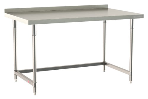 Metro TableWorx Stainless-Steel Laboratory Work Tables 3-Sided Frame with Backsplash | 24"W x60"L