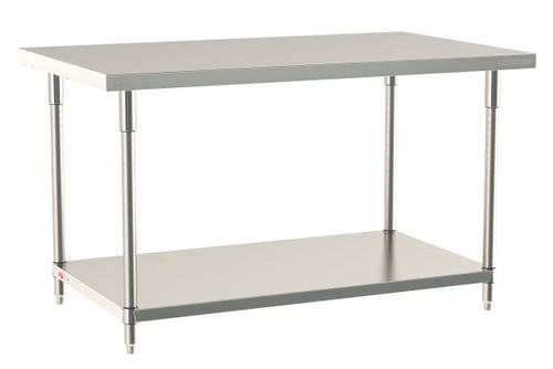 Metro TableWorx Stainless-Steel Laboratory Work Tables with Bottom Shelf | 24"W x60"L