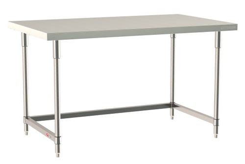Metro TableWorx Stainless-Steel Laboratory Work Tables with 3-sided Frame | 24"W x 60"L