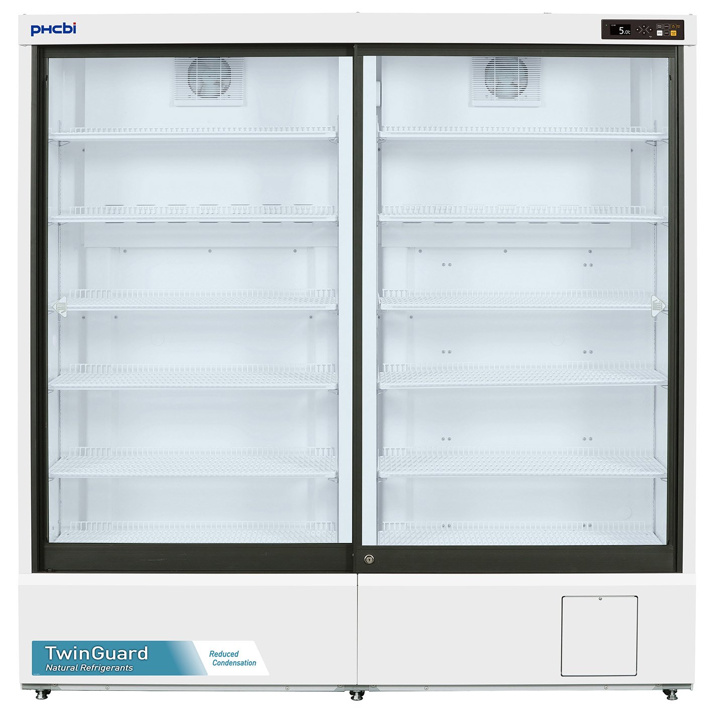 PHCbi MPR Series TwinGuard Natural Refrigerants 40.8 Cu. Ft. Pharmaceutical Refrigerator | Sliding Glass Door
