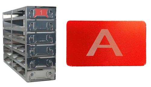 Custom Aluminum Labels for Freezer Racks