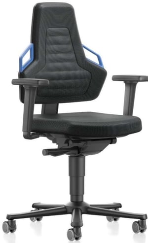 Bimos Nexxit Series Laboratory Chair 9033-A | Desk Height| Freewheeling Casters | Black Vinyl | With 4D Arms