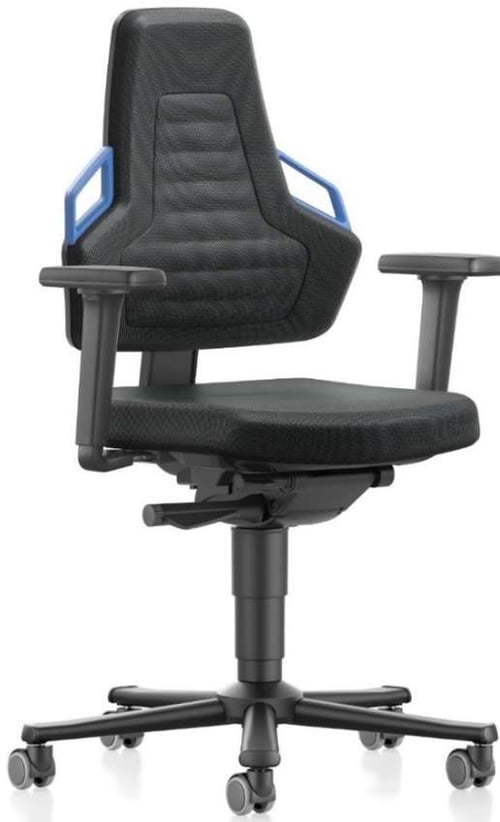 Bimos Nexxit Series Laboratory Chair 9033-A | Desk Height| Freewheeling Casters | Black Vinyl | With 4D Arms