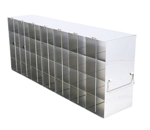 Stainless Steel Upright Freezer Rack for MATRIX Boxes, FluidX Boxes & Micronic Racks - 7 Boxes Deep x 4 Boxes High