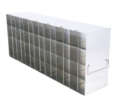 Stainless Steel Upright Freezer Rack for MATRIX Boxes, FluidX Boxes & Micronic Racks - 7 Boxes Deep x 4 Boxes High