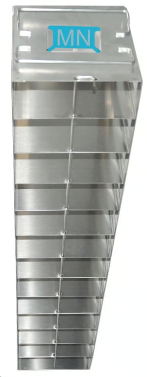 Vertical Freezer Racks with Spring Locks for Standard 2″ Boxes | 13 Boxes High | Rack Only | With Label Card Holder