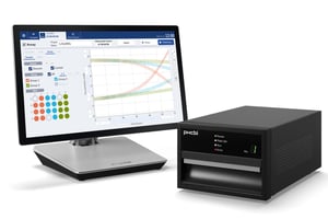 Image showing a computer screen with graph and the PHCbi LiCellMo live cell metabolic analyzer product