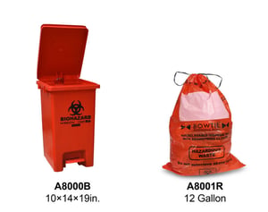 MTC-Bio BowTie™ Biohazard Bin, with hands-free foot pedal, | 8 gallon capacity (30 liters)