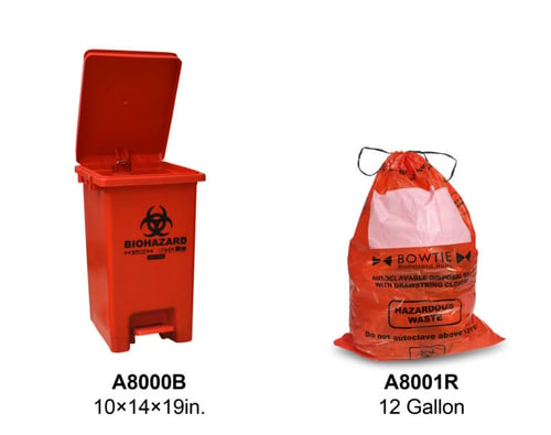 MTC-Bio BowTie™ Biohazard Bin, with hands-free foot pedal, | 8 gallon capacity (30 liters)