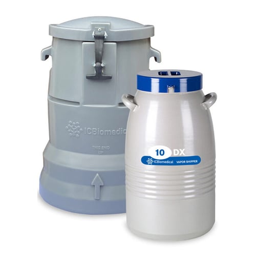 IC Biomedical TW 10DX Vapor/Dry Shipper | 10L (Capacity: 966 x 2.0mL Vials)