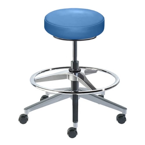 Blue Biofit Rexford Series Laboratory Stool | High Bench Height | 34” to 44” User Height | Blue