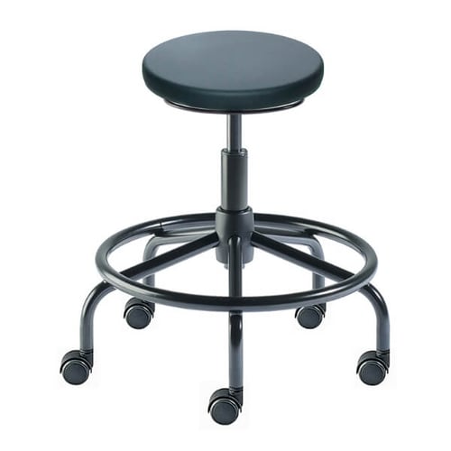 Biofit Traxx Series Laboratory Stool | Desk Height | 27” to 31” User Height | Black