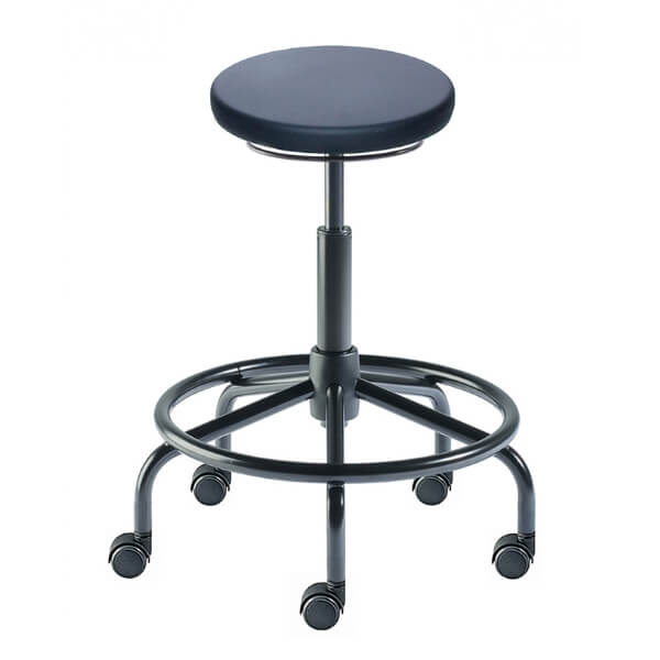 Biofit Traxx Series Laboratory Stool | Standard Bench Height | 30” to 37” User Height | Black