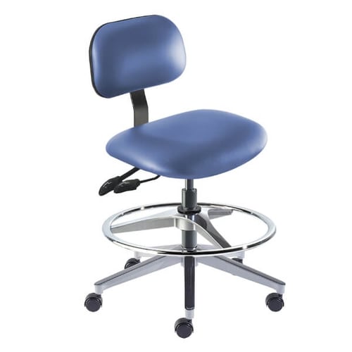 Biofit Bridgeport Series Laboratory Chair | Standard Bench Height | 31” to 38” User Height | Blue