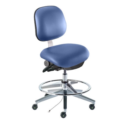 Biofit Elite Series Cleanroom ESD Lab Chair | Standard Bench Height | 21” to 38” User Height | Blue