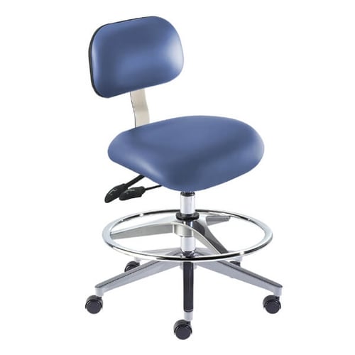 Biofit Bridgeport Series Laboratory Chair | Standard Bench Height | 31” to 38” User Height | Blue