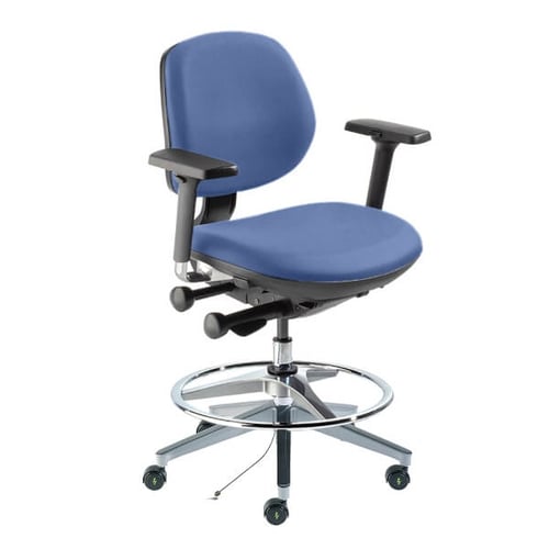 Biofit MVMT Pro Series Cleanroom ESD Lab Chair | Bench Height | 32” to 39” User Height | Blue