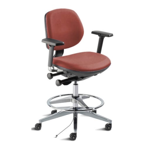 Biofit MVMT Pro Series Cleanroom ESD Lab Chair | High Bench Height | 36” to 45.5” User Height | Burgundy