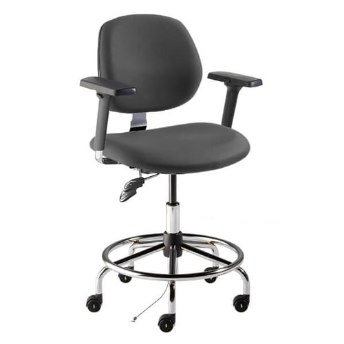 Biofit MVMT Tech HD Series Cleanroom ESD Lab Chair | Standard Bench Height | 32” to 39.5” User Height | Black