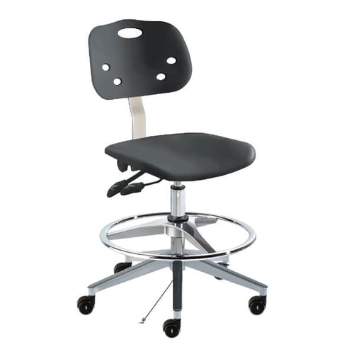 Biofit ArmorSeat Series Cleanroom ESD Lab Chair | Standard Bench Height | 30” to 37” User Height | Black