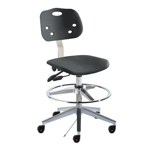 Biofit ArmorSeat Series Cleanroom ESD Lab Chair | High Bench Height | 33” to 43” User Height | Black