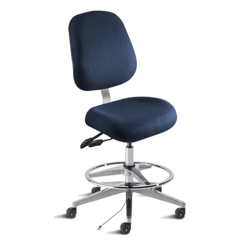 Biofit Amherst Series Cleanroom ESD Lab Chair | High Bench Height | 32” to 46” User Height | Navy