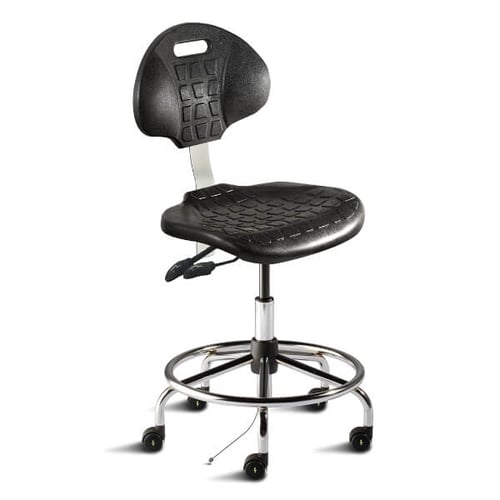 Biofit UniqueU Series Cleanroom ESD Lab Chair | Standard Bench Height | 32” to 39” User Height | Black