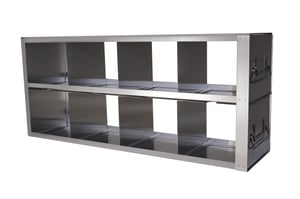 Upright Freezer Drawer Rack for 15mL & 50mL Centrifuge Tube 5" Boxes | Rack Only | 4 Boxes Deep x 2 Boxes High