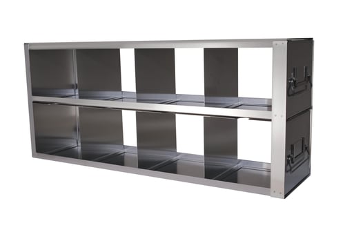 Upright Freezer Drawer Rack for 15mL & 50mL Centrifuge Tube 5" Boxes | Rack Only | 4 Boxes Deep x 2 Boxes High