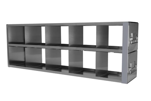 Upright Freezer Drawer Rack for 15mL & 50mL Centrifuge Tube 5" Boxes | Rack Only | 5 Boxes Deep x 2 Boxes High