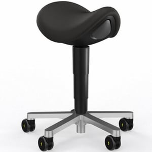 Saddle Laboratory Stool for Science & High-Tech Environments (Black Vinyl)