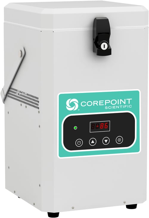 small benchtop ultra low temperature freezer from corepoint scientific brand