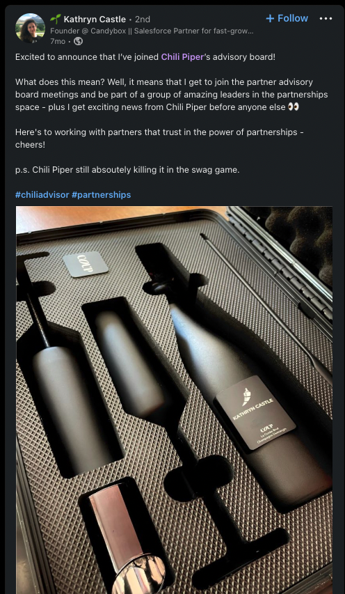 All CAB members receive a welcome champagne gift